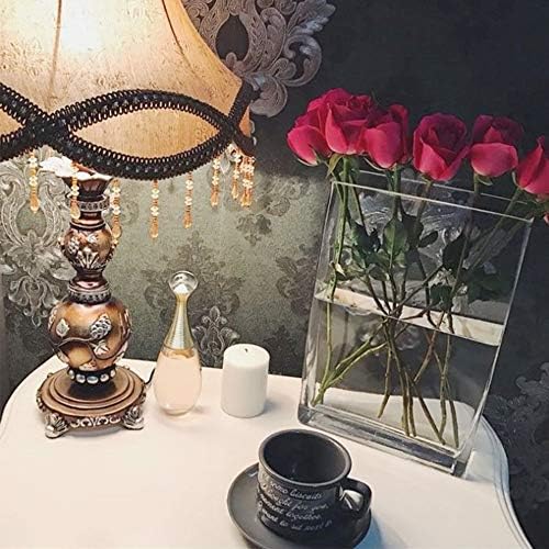 WGV Tall Rectangle Block Vase, Width 2", Length 8", Height 10", Clear Glass Floral Container Wedding Party Event Home Office Decor, 1 Piece - Image 3