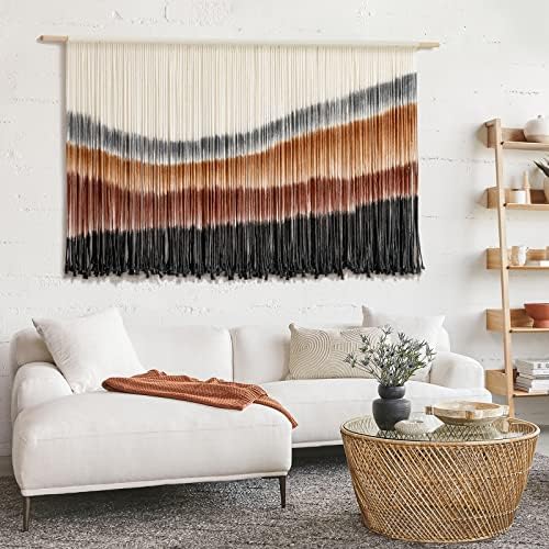 Macrame Wall Hanging Boho Wall Decor Large-Scale Tie-Dye Tapestry 57"W*35"L - Image 4
