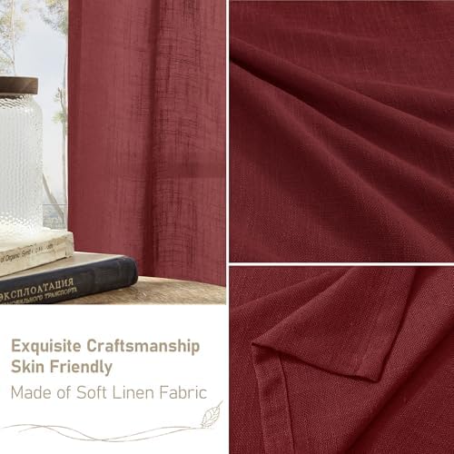 LAMIT Semi Sheer Linen Curtains 63 Inch for Living Room 52 x 63 Inch - Image 6