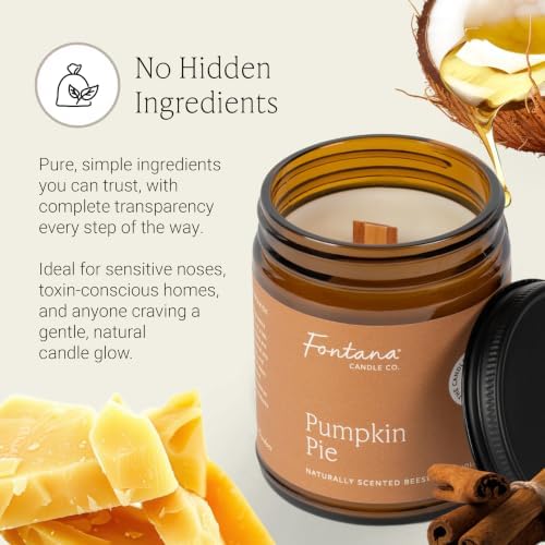 Fontana Candle Co Wood Wick Beeswax Candle, Pumpkin Pie - Image 6