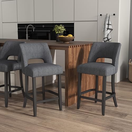 VKNOW Bar Stools Set of 4, 26" Upholstered Counter Height Bar Stools - Image 4