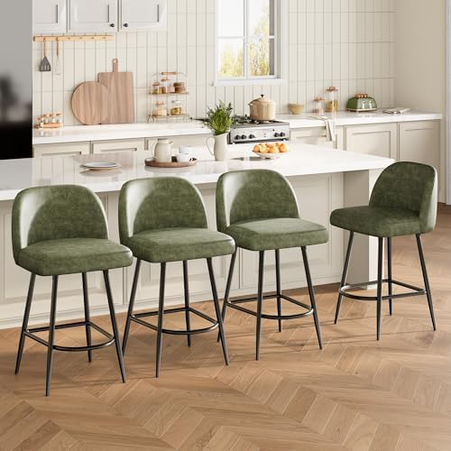 Garvee 26'' Bar Stools Set of 4, Counter Stools with Back & Thick Cushion - Image 6
