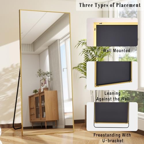 BEAUTYPEAK Full Length Mirror with Stand, 65"x24" Floor Mirror - Image 4
