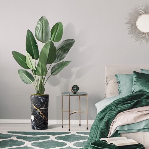 Artificial Tree in Modern Granite Effect Planter, Fake Bird of Paradise Silk Trees for Indoor and Outdoor Home Decoration - 67" Overall Tall (Plant Pot Plus Tree) - Image 5