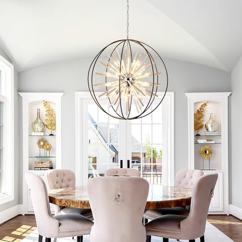 Modern Large Black Crystal Chandelier for High Ceilings Foyer Entryway - Image 5