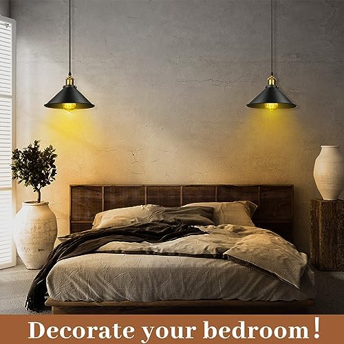 Retisee 12 Pcs Industrial Pendant Light, Vintage Metal E26 Base, Black - Image 6