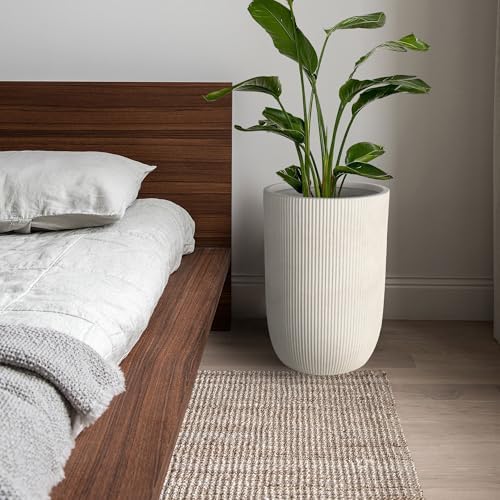 Oakrain 21" H Tall Planter White Large Indoor Outdoor Decorative Pot - Image 7