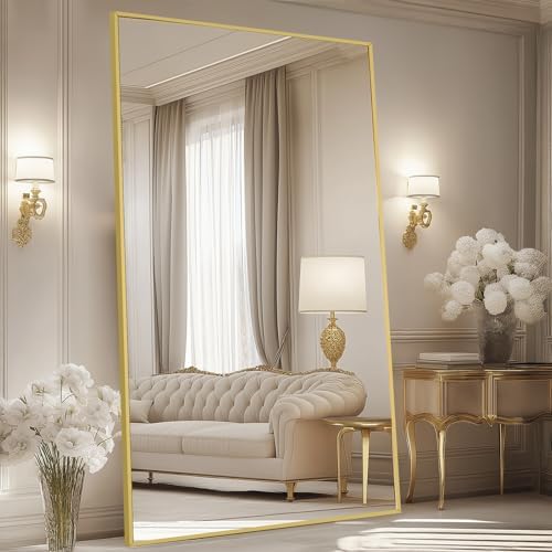 MELOMOIR 82"x44" Oversized Mirror Full Length, Gold Floor Mirror, 3-in-1 by MELOMOIR