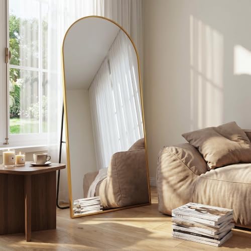 Full Length Mirror, 71" x 32" Arched Full Body Mirror Large Standing Floor Mirrors, Mirrors for Bedroom, Bathroom, Living Room Standing or Wall Leaning, Gold - Image 4