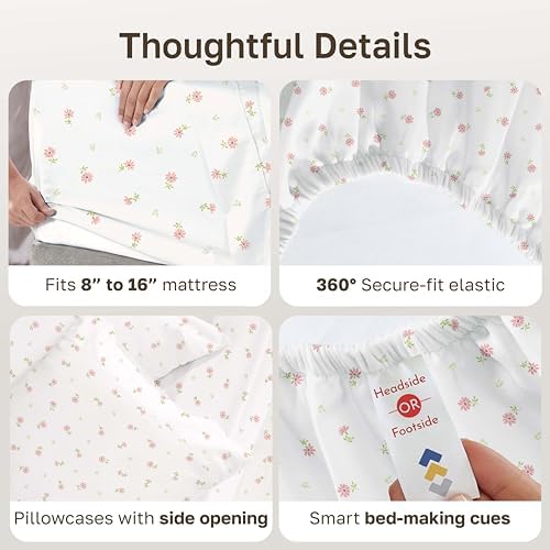 California Design Den Soft 100% Cotton King Sized Sheets Set - Image 5