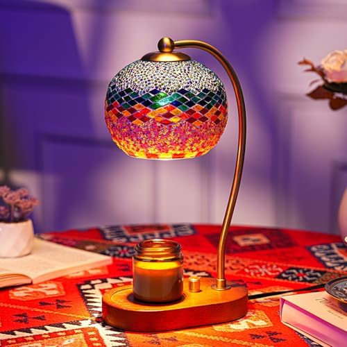 Turkish Mosaic Candle Warmer Lamp, Tiffany Style Wax Melt Warmer,Multicolor by YourVisionOurPrecision