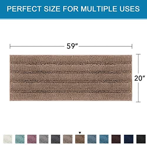 H.VERSAILTEX Bathroom Rugs Bath Mat Runner Rug Non Slip Kitchen Rug Extra Long Bath Rug Runners Oversized 59" x 20" Absorbent Washable Dry Fast Plush Area Rug for Bathroom/Bedroom - Taupe Brown - Image 2