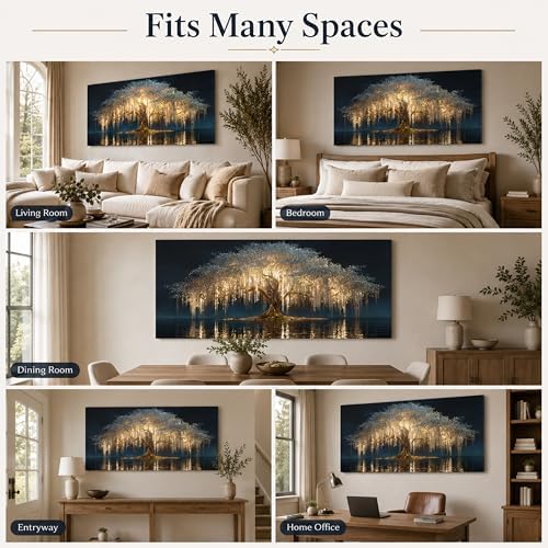 MBFKVFE Large Tree of Life Canvas Wall Art, 20x40 Inch - Image 6