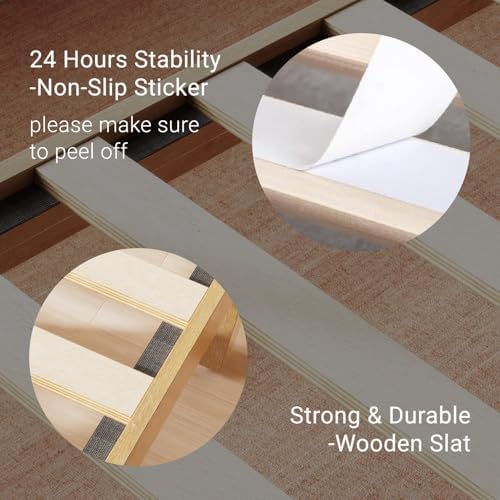LIFEMENT Classic Wood Platform Bed Frame, Essential, Noise Free, Under Bed Storage, No Box Spring Needed, Easy Assembly (Natural, Queen (U.S. Standard)) - Image 5