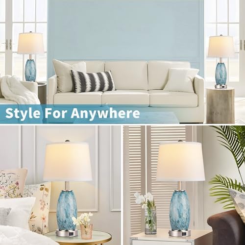 Lovlast 23.5" Coastal Modern Table Lamps Set of 2 for Living Room Bedroom - Image 6