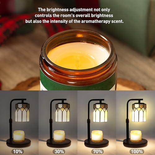 Diamond Tiffany Candle Warmer Lamp, Adjustable Height Marble - Image 5