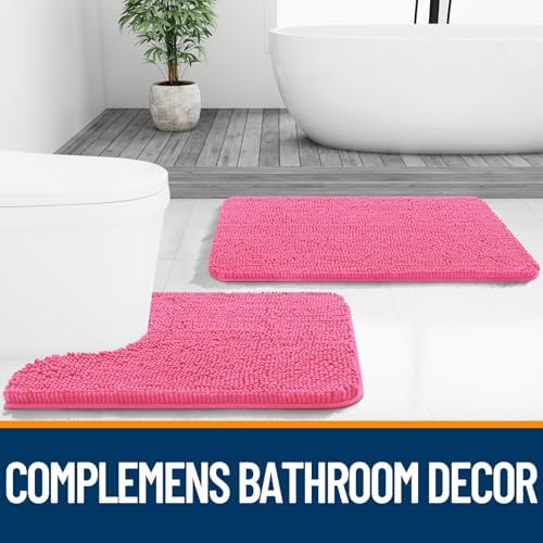 OLANLY Toilet Rugs U-Shaped 24x20, Soft Absorbent Chenille Contour Rugs - Image 7