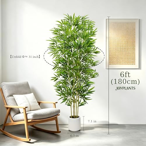 Fake Bamboo Tree,6FT Artificial Plants for Home Office Decor - Image 3