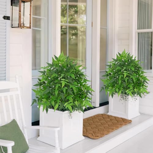 Set of 2 Artificial Bamboo Tree with Spike, Topiary Balls Outdoor 24" by HOENLE
