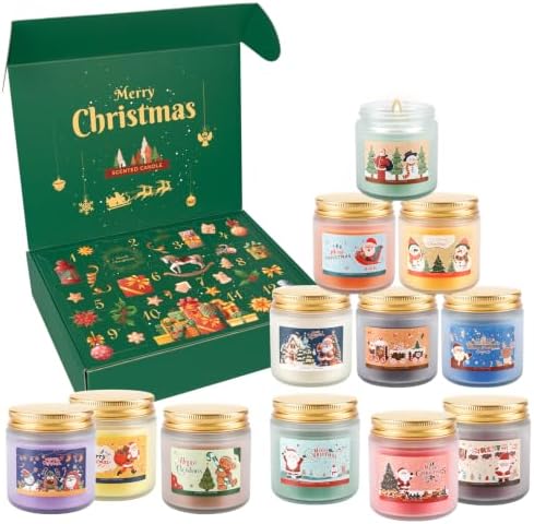 YOROXRG Christmas Candle Advent Calendar 2026 12 Days Scented Tumbler Candle Countdown to Xmas Natural Soy Wax Christmas for Adult Women and Men Season & Holiday Gifting - Image 4