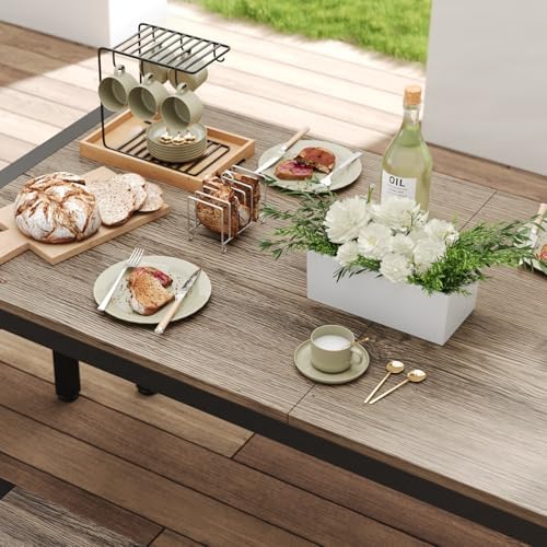 Gizoon 63" Dining Table Set for 6, Kitchen Table w/Bench & Stools Grey - Image 5