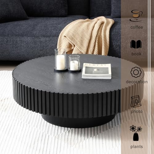 31" Round Coffee Table for Living Room Mid Century Modern Coffee Table - Image 4