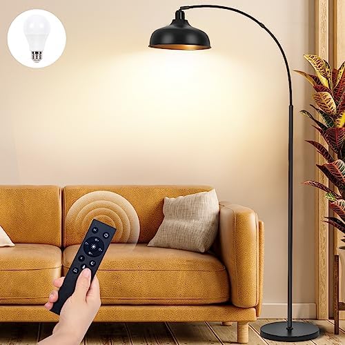 Arch Floor Lamps with Remote, Dimmable Floor Lamp 70” Black Tall Lamp by Brilvibera