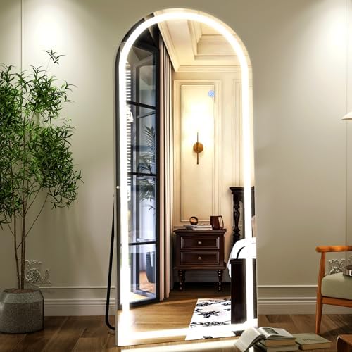 GLSLAND Arched LED Full Length Mirror - 65"x26" Full Body Standing Mirrors - Image 2