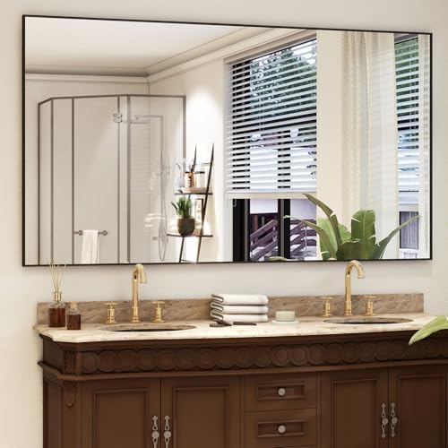 Easly 40"X86" Full Length Mirror with Stand, Black Large Floor Mirror - Image 4