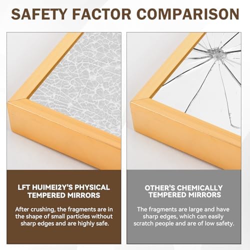 LFT HUIMEI2Y 79"x39" Full Length Mirror, Gold Floor Mirror - Image 4