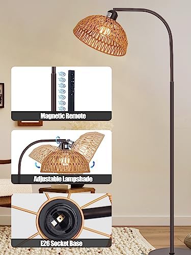 Brilvibera Boho Floor Lamp with Remote and Dimmable Bulb - Image 5