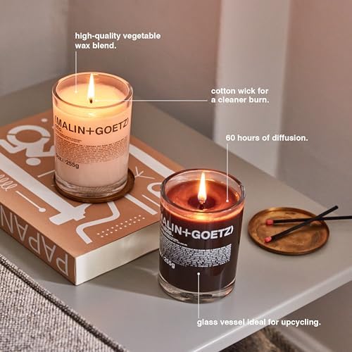 MALIN+GOETZ 9oz Scented Candle | Hand-Poured Soy Wax with Unique Fragrance Blends | Clean-Burning, Vegan & Cruelty-Free | Bergamot, Sage, Otto, Tomato, Strawberry, Cannabis, Dark Rum & Leather - Image 4
