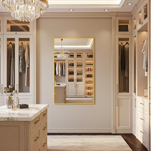 FICTOR Bathroom Vanity Mirror for Over Sink, 30" x 48", Gold - Image 7