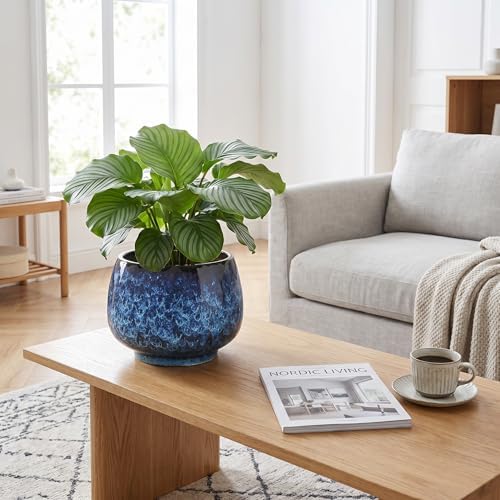 BUYMAX Ceramic Plant Pots Set of 3, 6 & 8 & 10 Inch Indoor Planters - Image 2