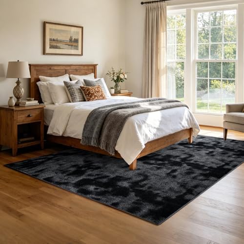 6x9 Large Tie-dye Dark Grey Area Rug Washable Non-Slip for Living Room - Image 2