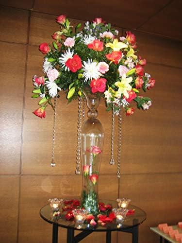 WGV Trumpet Glass Vase, Open Width 7", Height 35", (Multiple Sizes Choices) Clear Tall Floral Planter Centerpiece, Wedding Event Home Decor, 1 Piece (VTR0535) - Image 6