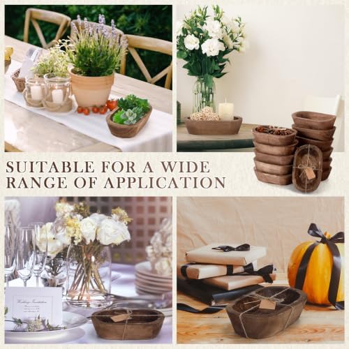 Tioncy 12 Set Wooden Dough Bowls for Decor Bulk, Small,Oval - Image 5