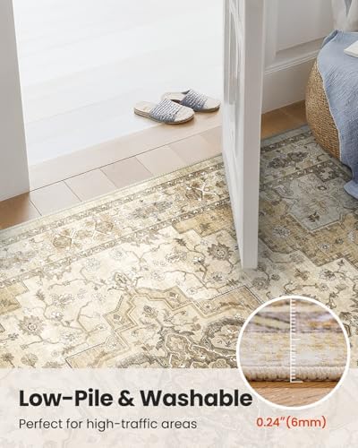 Amada Vintage Washable Area Rug,9'x12',Beige/Cream - Image 7