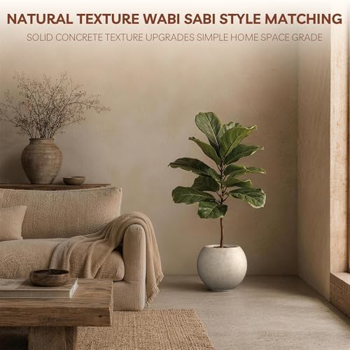 Kante Small Round Sphere Weathered Concrete Planter 11" Dia, Outdoor - Image 5
