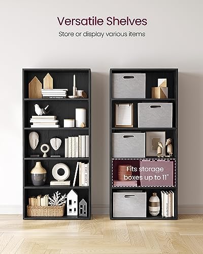 VASAGLE Set of 2 Bookshelves, 5-Tier Open Adjustable Storage Shelves - Image 5