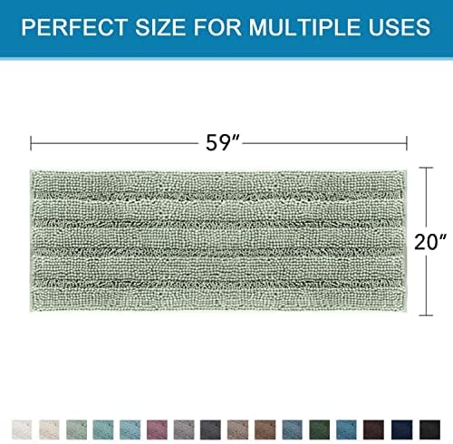 H.VERSAILTEX Bathroom Rugs Bath Mat Runner Rug Non Slip Kitchen Rug Extra Long Bath Rug Runners Oversized 59" x 20" Absorbent Washable Dry Fast Plush Area Rug for Bathroom/Bedroom - Sage - Image 2