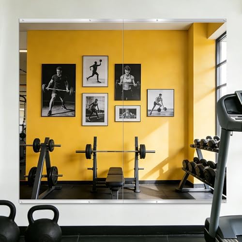 Home Gym Mirror for Wall, 48"x28"x2PCS, Workout Mirrors for Home Gym by Unknown