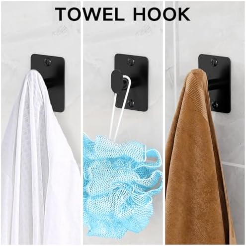 KLJKPA Black Bathroom Accessories Set, 4-Piece Bathroom Hardware Set - Image 5