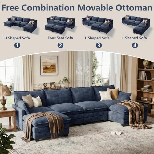 U Shaped Modular Sectional Couch, Comfy Sofa for Living Room - Image 3