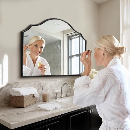 Besdomus Black Wooden Vanity Mirror: 32"x24" Bathroom Mirrors for Over Sink - Image 4