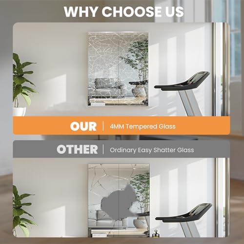pertetey 48 x 32 in Home Gym Mirrors, Frameless, 2-Pack - Image 3