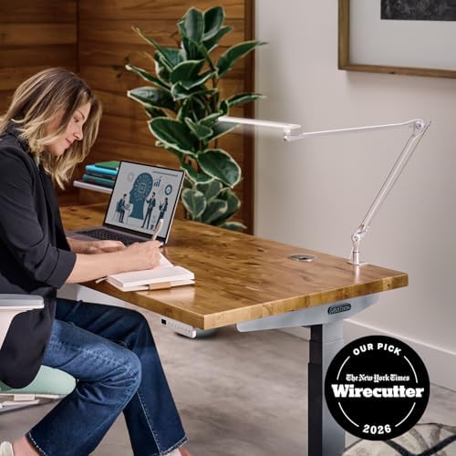 UPLIFTDESK E7 LED Desk Lamp - Adjustable 3 Color Modes, Dimmable Home Office Desk Light for Standing Desk, Dual Monitors, Aluminum Task Lamp (Black Base) - Image 3