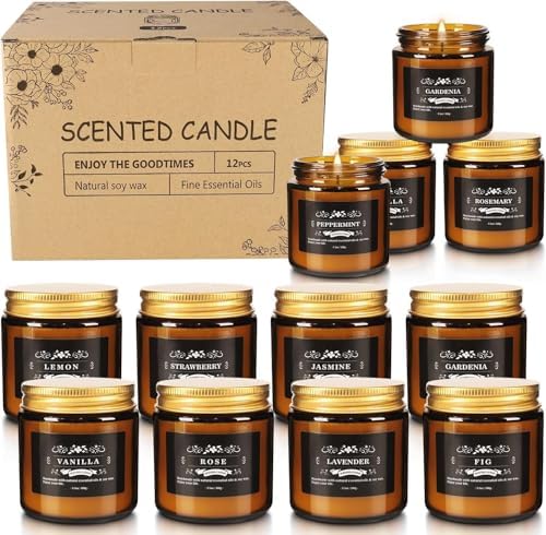 YOROXRG 12 Pcs Scented Candles with Added Natural Essential Oils, 3.05oz, Suitable for Various Festivals, Parties, Yoga, and Home Scene - Image 7