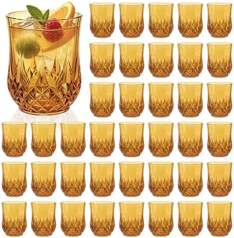 40 Pack Plastic Stemless Wine Glasses, 12oz Unbreakable Wine Cups by LEYIQU
