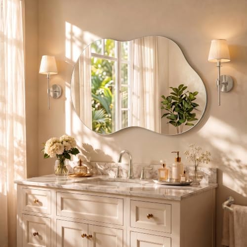 Bathroom Mirror for Over Sink-Frameless Home Decor Wall 20"x 36" Single by Dorlicecass